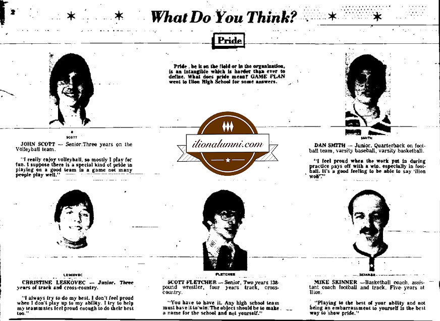 Utica Daily Press - Ilion High - What Do You Think? Pride - 1977