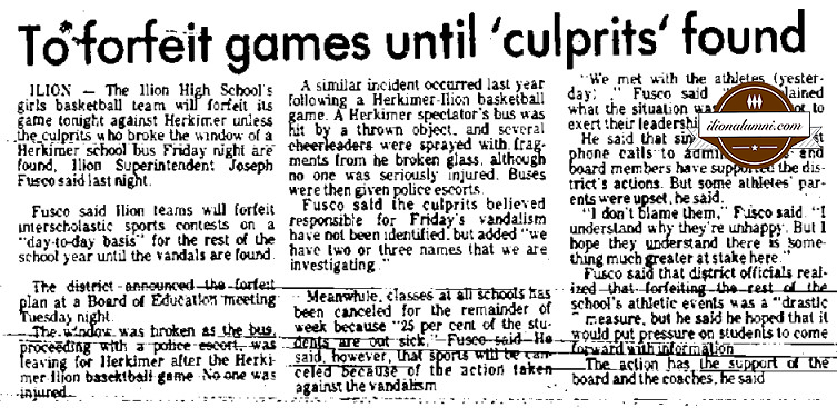 Utica Daily Press - To Forfeit Games Until 'Culprits' Found - 1981