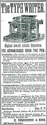 Remington Typewriter Advertisement