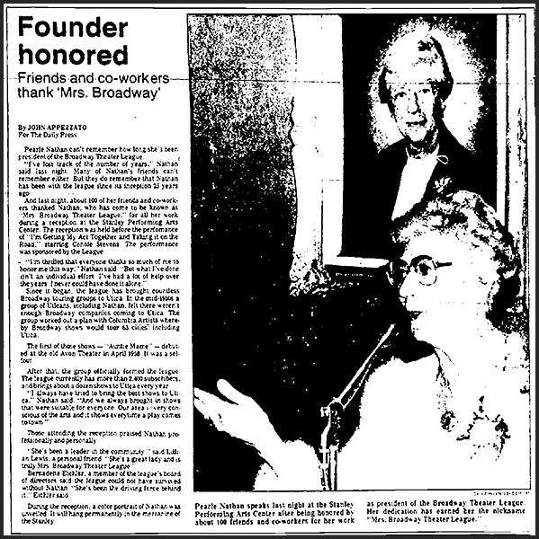 Pearle Singer Nathan - Mrs. Broadway