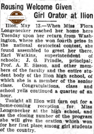Rome Daily Sentinel - Rousing Welcome - Flora Longenecker Rome Daily Sentinel - Rousing Welcome - Flora Longenecker