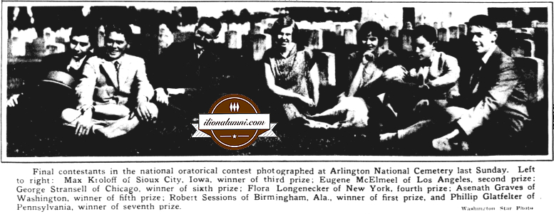 1925 - Washington DC Evening Star -  Arlington National Cemetery - Flora Longenecker Ilion