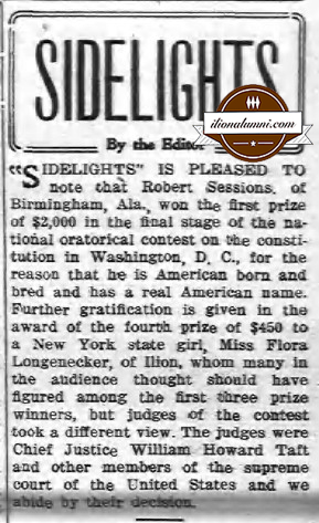 Waterloo NY - Seneca County News - National Oratorical Contest 1925 - Flora Longenecker Waterloo NY - Seneca County News - National Oratorical Contest 1925 - Flora Longenecker