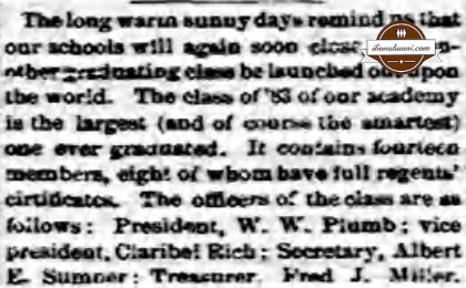 Ilion Sentinel IHS Academy 1883