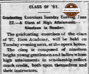 The Herkimer Evening Telegram Ilion High School - Class of 1897