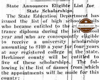 Little Falls NY Journal Courier - 1922 State Scholarships