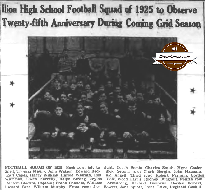 The Herkimer Evening Telegram - Ilion High School Football Squad of 1925