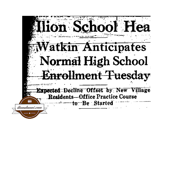 Utica Observer - Ilion School Head Expects Total 1937 Registration Will Reach 1,800 - IHS 1937