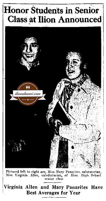 Utica Observer - Honor Students in Senior Class at Ilion Announced - Class - of 1938