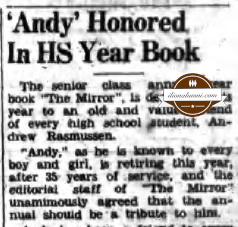 The Ilion Sentinel - IHS 1944 - Andy Honored In HS Year Book