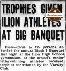 Herkimer Evening Telegram Trophies Given Ilion Athletes At Big Event 1951