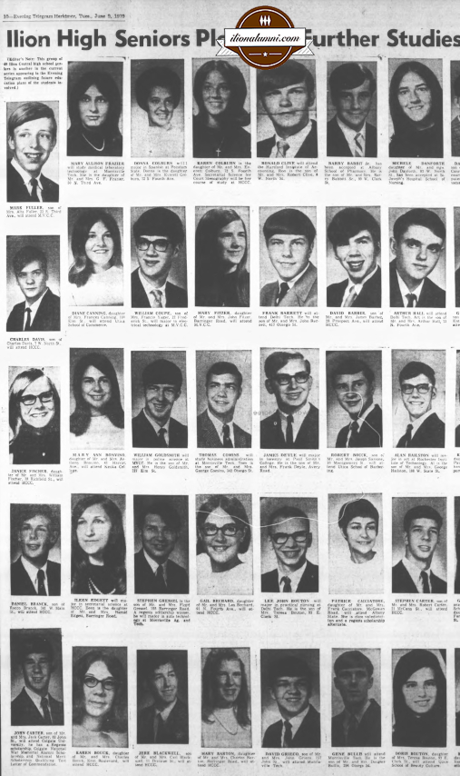 Herkimer Evening Telegram - Ilion Graduates Plan Further Studies - 1970