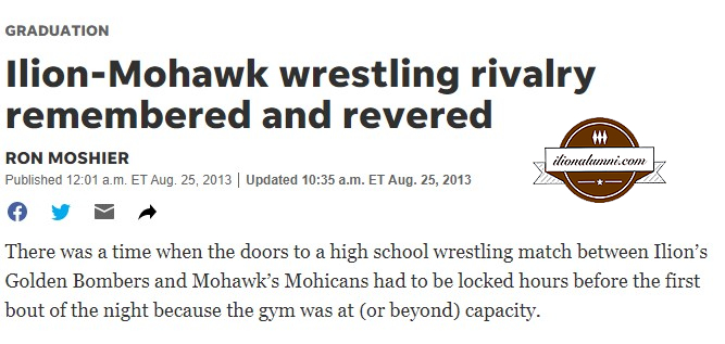 Utica Observer Dispatch - Ilion-Mohawk wrestling rivalry remembered and revered - 2013