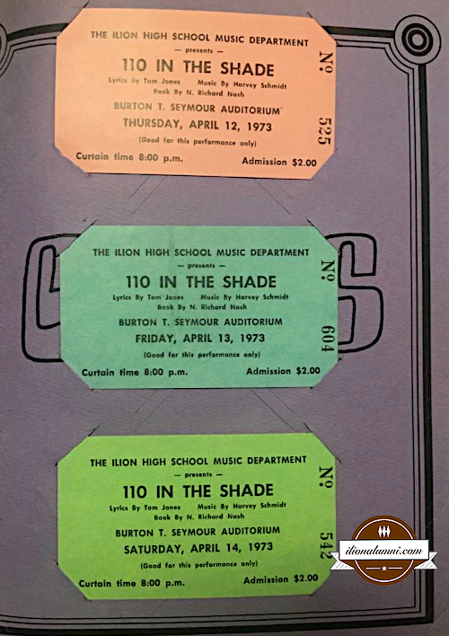 Tickets Ilion '110 In The Shade' - 1973